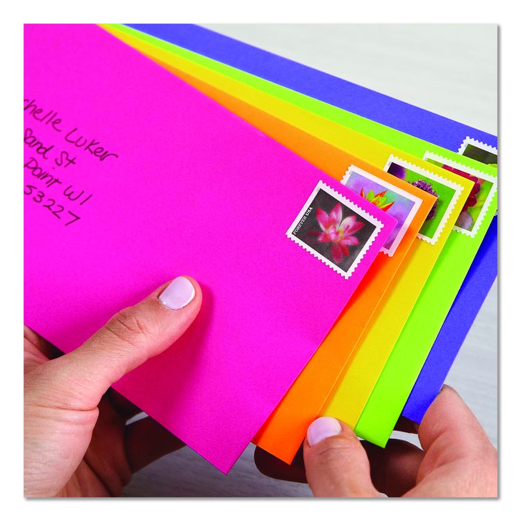 Bulk Envelopes, #10, Bankers Flap, Gummed Closure, Assorted Colors, 200/Pack
