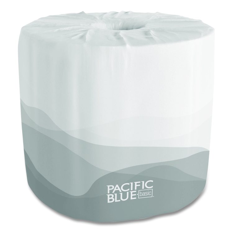 Pacific Blue Basic Bathroom Tissue, Septic Safe, 1-Ply, White, 1,210 Sheets/Roll, 80 Rolls/Carton
