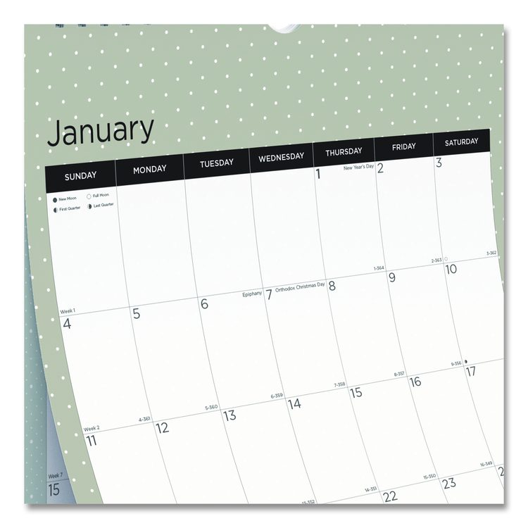 12-Month Wall Calendar, Minimalistic Artwork, 12 x 17, White/Multicolor Sheets, 12-Month (Jan to Dec): 2026