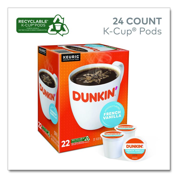 French Vanilla Coffee K-Cups, French Vanilla, 22/Box, 4 Boxes/Carton