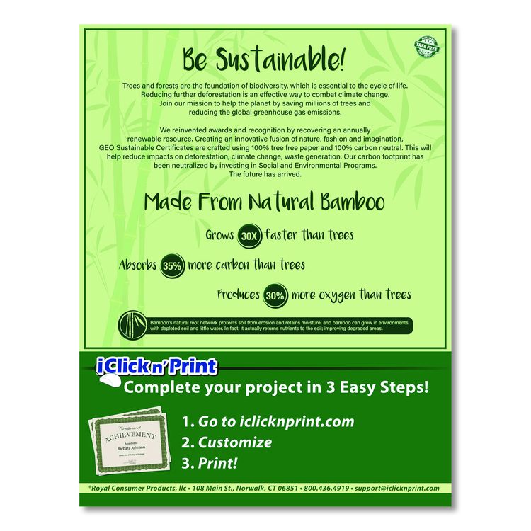 Tree Free Award Certificates, 8.5 x 11, White with Elegant Blue/Gold Border, 15/Pack