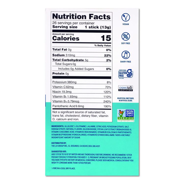 Sugar-Free Hydration Multiplier, White Peach/Strawberry Watermelon, 0.45 oz Packets, 30/Box