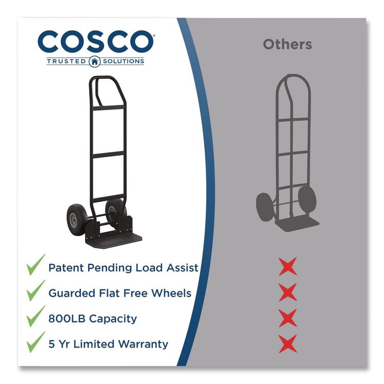 Load Assist Hand Truck, 800 lb Capacity, 47.72 x 19.68 x 18.5, Black