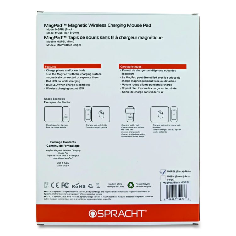 MagPad Charger and Mouse Pad, Black