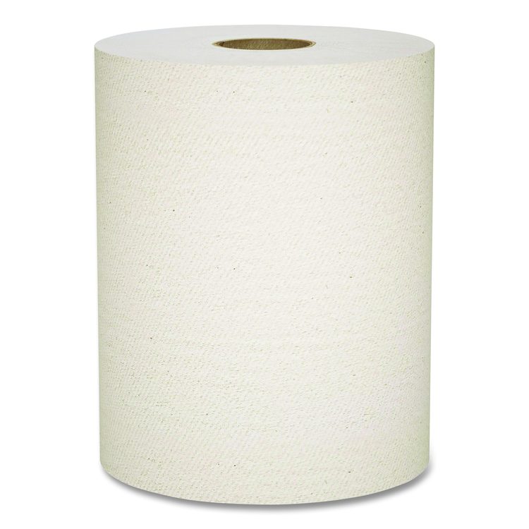 Essential 100% Recycled Fiber Hard Roll Towel, 1-Ply, 8" x 800 ft, 1.5" Core, Brown, 6 Rolls/Carton