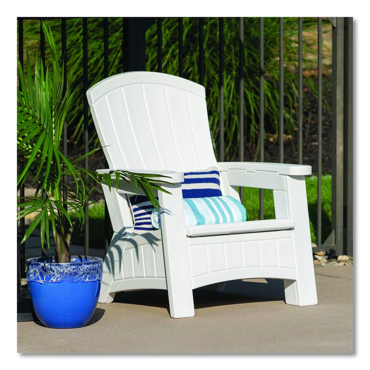 Adirondack Chair with Storage, Supports Up to 375 lb, 14.5" Seat Height, 30" x 32.5" x 38.5", Ice Cube