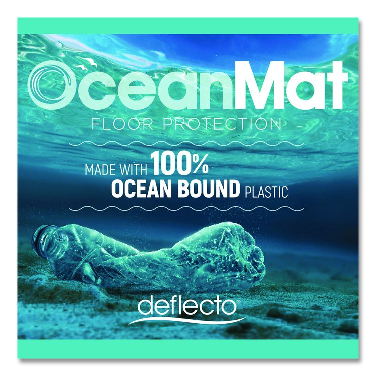 OceanMat Carpet Chair Mat for Flat Pile Carpeted Floors, Rectangular, Straight Edges, 36" x 48", Clear