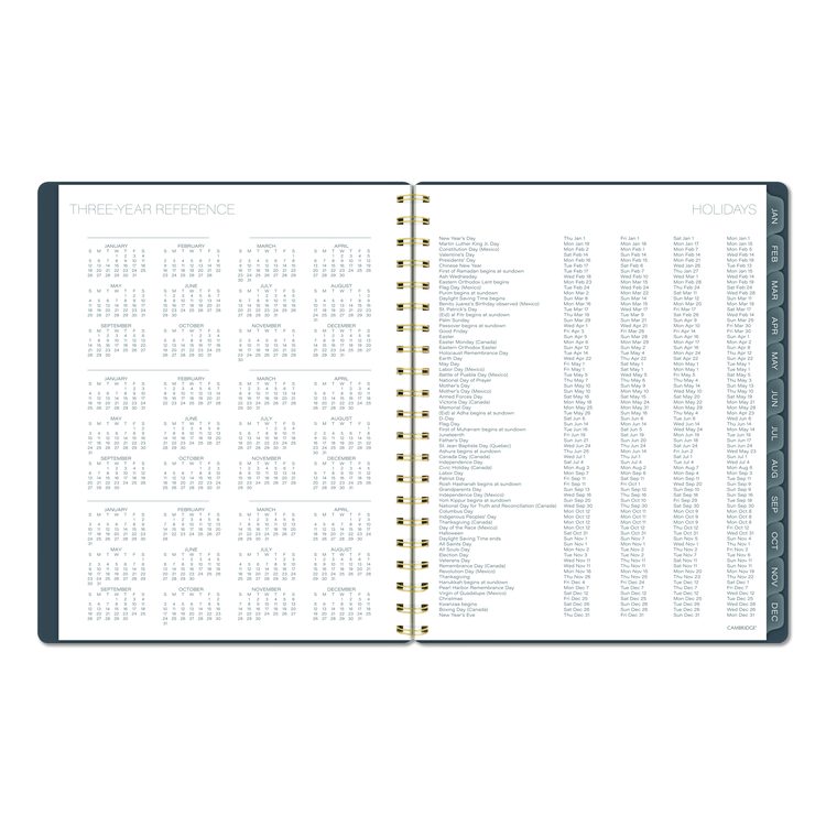Hera Weekly Monthly Planner, Wavy Lines, 11 x 8.5, Black/Gold Cover, 12-Month (Jan to Dec): 2026
