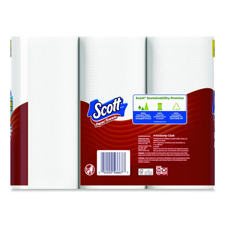 Choose-A-Sheet Kitchen Roll Paper Towels, Double Roll, 1-Ply, White, 108 Sheets/Roll, 6 Rolls/Pack, 4 Packs/Carton