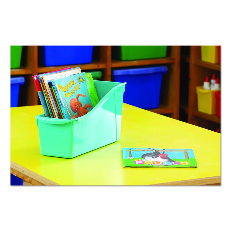 Large Book Bin, 2 gal, 5.3" x 14.3" x 7", Black, 6/Pack