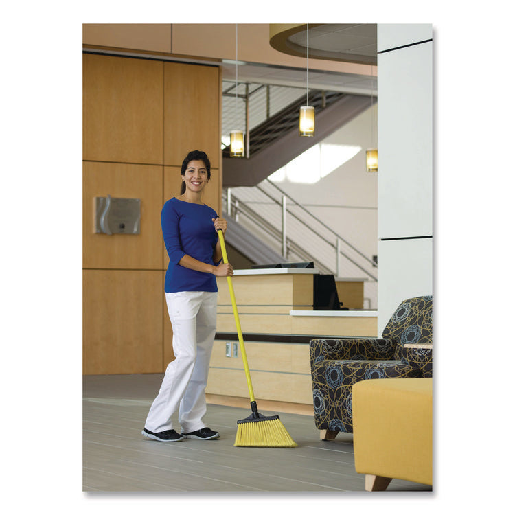 MaxiSweep Angle Broom With Fiberglass Handle, 57" Length, Yellow/Black