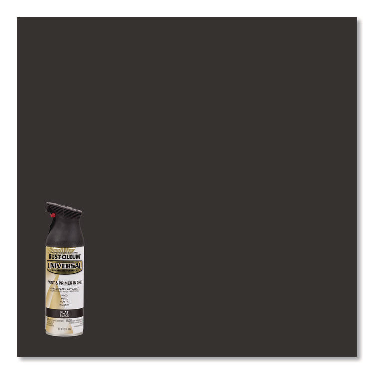 Universal Premium Spray Paint, Flat Black, 12 oz Aerosol Can, 6/Carton
