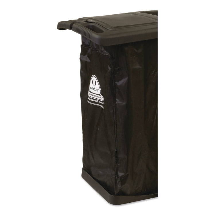 Premier Janitor Cart, 2 Shelves, Plastic, 18.25 x 44.5 x 38, Black