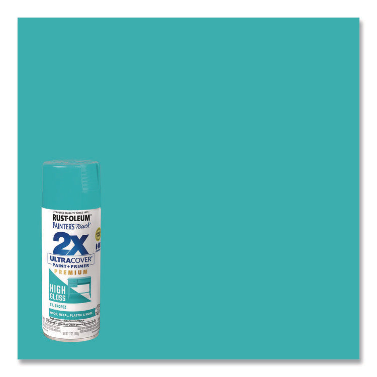 Painter's Touch 2X Ultra Cover Spray Paint, High Gloss St. Tropez, 12 oz Aerosol Can