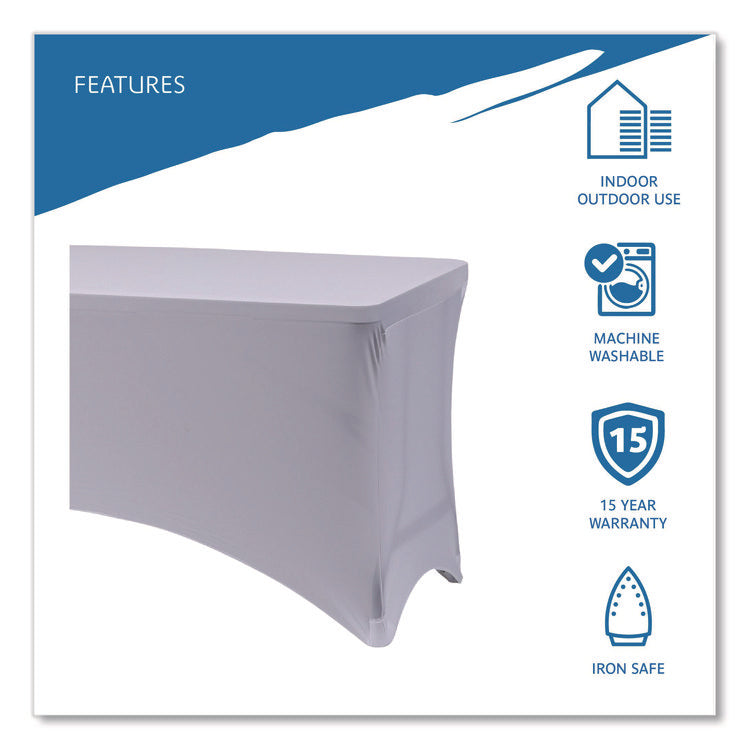 iGear Fabric Table Cover, Polyester/Spandex, 30" x 72", White