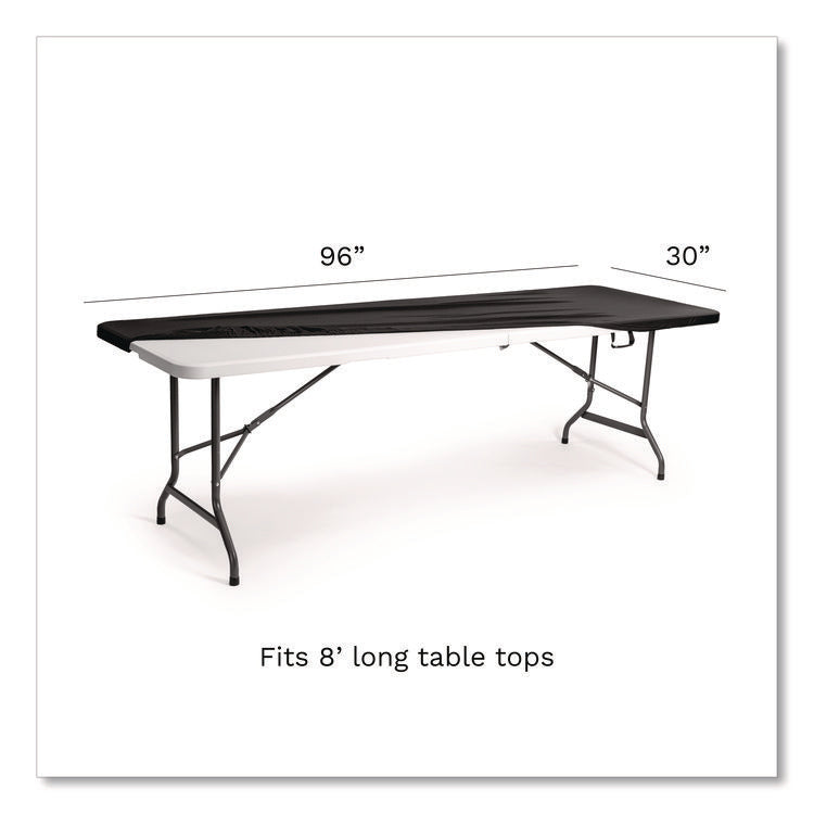 iGear Fabric Table Top Cap Cover, Polyester/Spandex, 30" x 96", Black