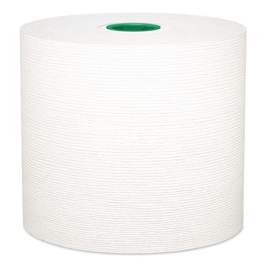 Hard Roll Paper Towels with Premium Absorbency Pockets with Colored Core, Green Core, 1-Ply, 7.5" x 700 ft, White, 6 Rolls/CT