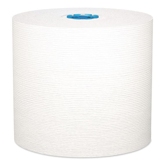 Hard Roll Paper Towels with Premium Absorbency Pockets with Colored Core, Blue Core, 1-Ply, 7.5" x 700 ft, White, 6 Rolls/CT