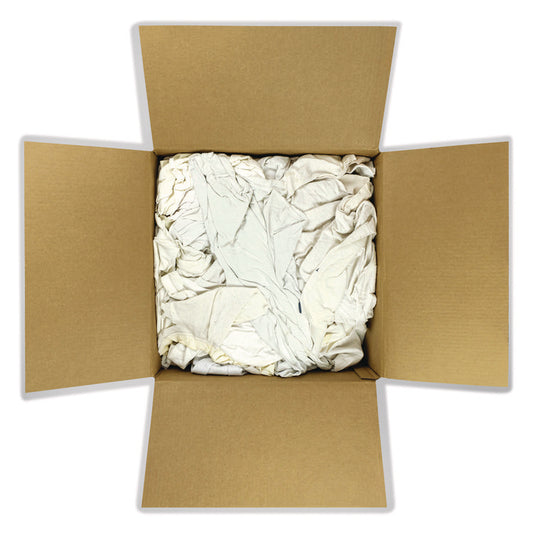 Sweatshirt Rags, Unscented, White, 8/lb, 25 lb/Carton