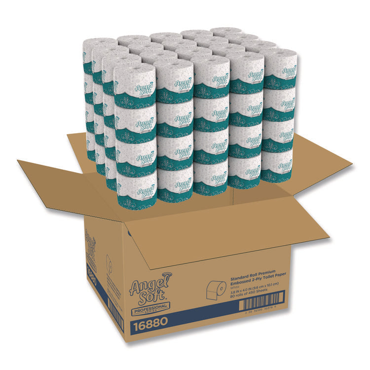 Angel Soft ps Premium Bathroom Tissue, Septic Safe, 2-Ply, White, 450 Sheets/Roll, 80 Rolls/Carton