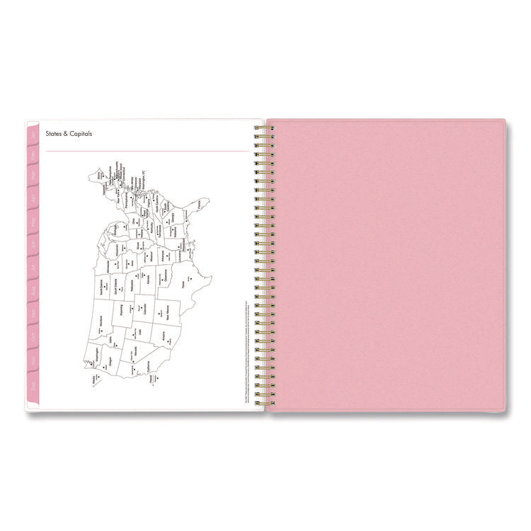 Mimi Pink Weekly/Monthly Planner, Floral Artwork, 11 x 8.5, Pink/Blue/Rose Cover, 12-Month (Jan to Dec): 2026