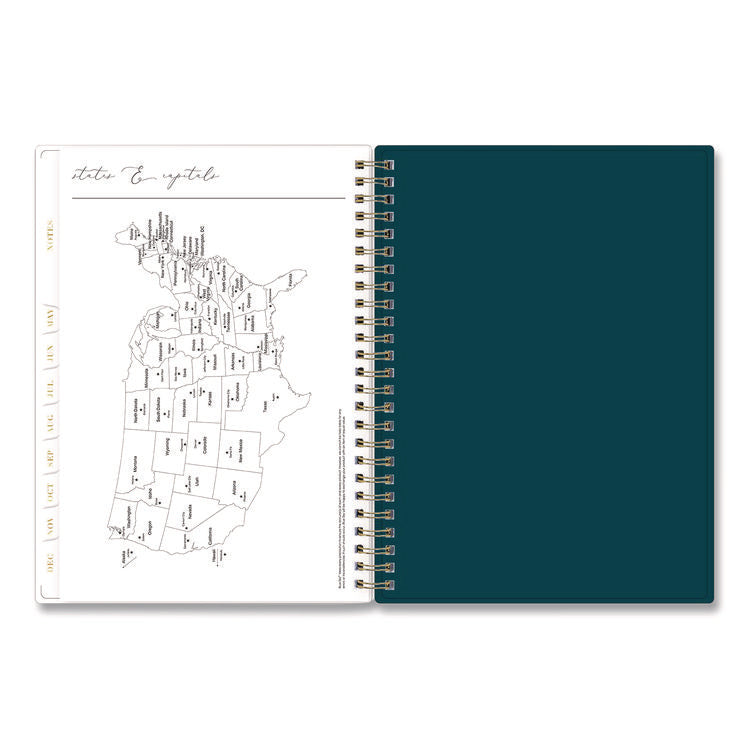 Life Note-It Dania Weekly/Monthly Planner, Floral Artwork, 8.63 x 5.88, Teal/Pink/Blue Cover, 12-Month (Jan to Dec): 2026