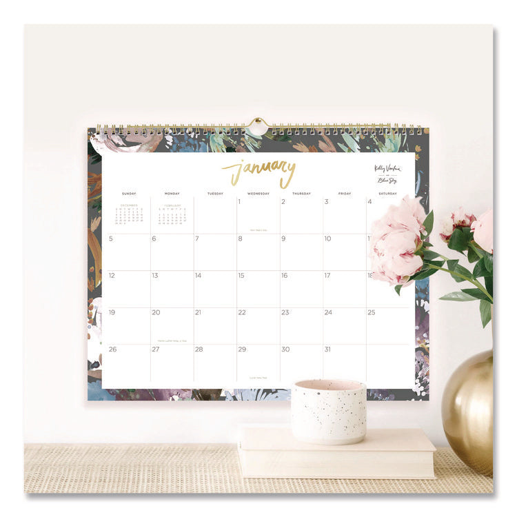 Midnight Garden Monthly Wall Calendar, 15 x 12, Floral Artwork, White/Multicolor Sheets, 12-Month (Jan to Dec): 2026