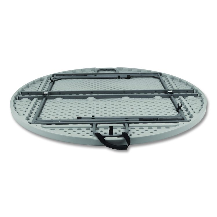 Comfort Max Fold-in-Half Table, Round, 60w x 60d x 29.25h, Speckled Gray Top, Gray Base/Legs