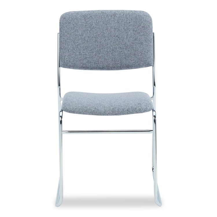 8600 Series Fabric Padded Signature Stack Chair, Supports Up to 500 lb, 19" Seat Height, Gray Seat/Back, Chrome Base, 2/Pack