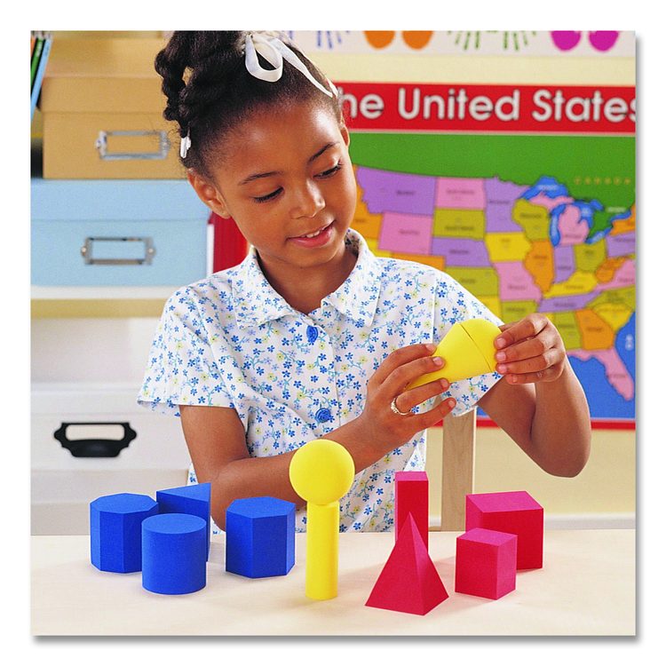 Hands-On Soft Geometric Solids, Grades K to 5, 12 Pieces