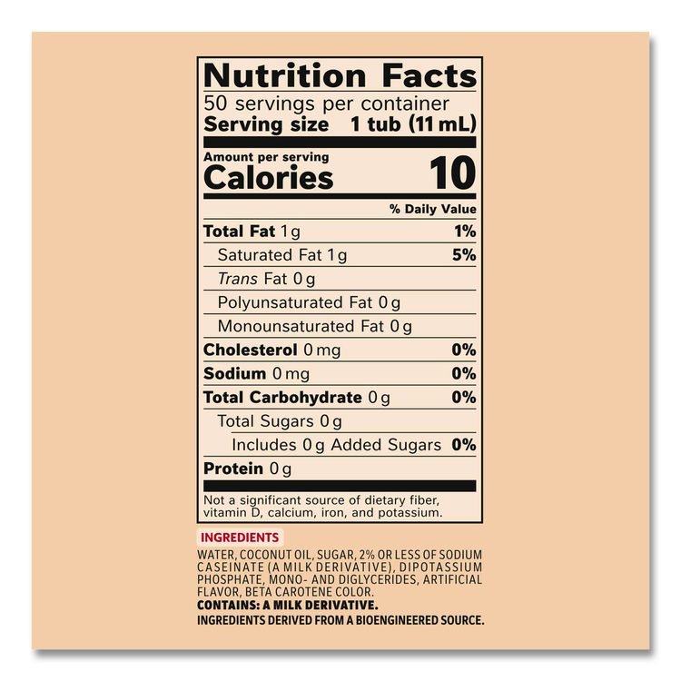 Liquid Coffee Creamer, Original, 0.38 oz Mini Cups, 50/Box