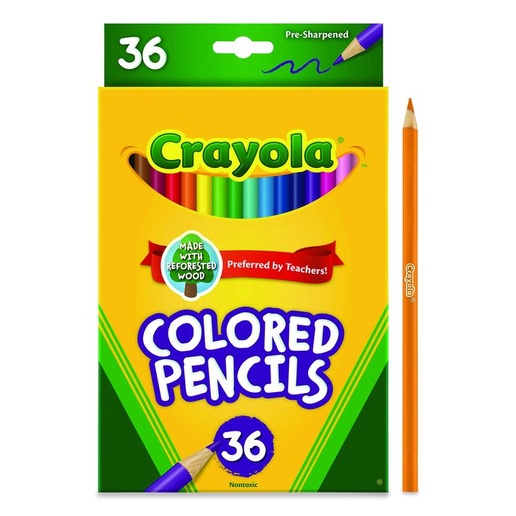 Short-Length Colored Pencil Set, 3.3 mm, 2B, Assorted Lead and Barrel Colors, 36/Pack