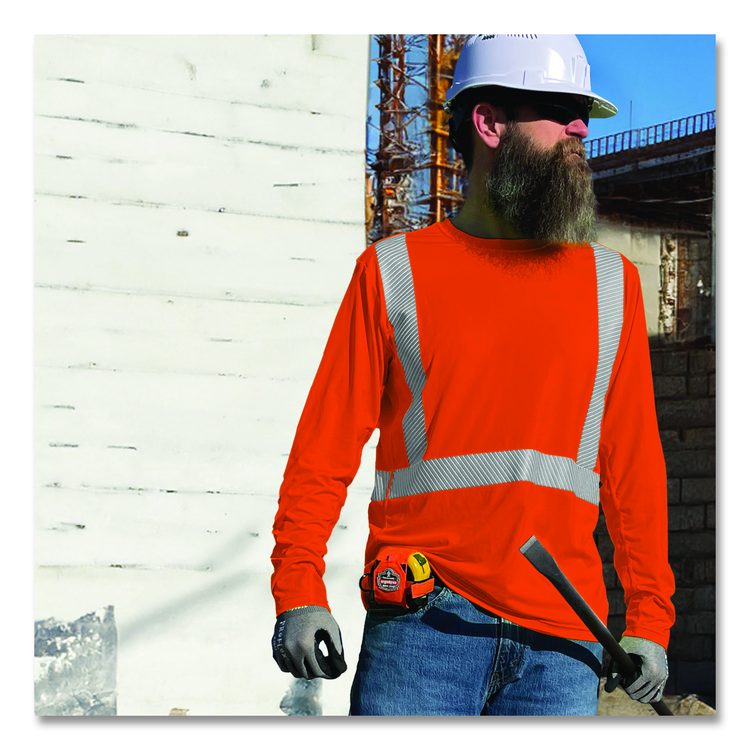 Chill-Its 6688 Type R Class 2 Cooling Hi-Vis Sun Shirt with UV Protection, 2X-Large, Orange