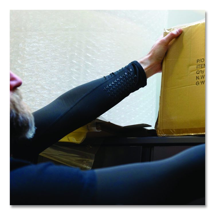 Chill-Its 6691 Cooling Arm Sleeves with Box-Handling Grip, Polyester/Spandex, 2X-Large, Black