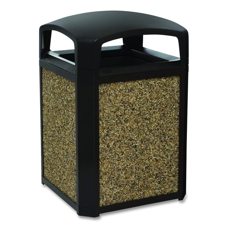 Landmark Series Aggregate Panels for 35 gal Classic Containers, 15.7" x 0.38" x 27.9", River Rock, 4/Carton
