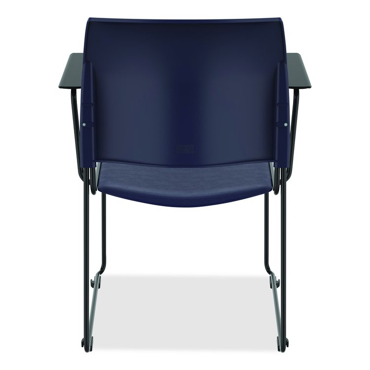 8700 Series Cafetorium Chair With Armrests, Supports Up to 500 lb, 18" Seat Ht, Blue Seat/Back, Black Base, 4/CT, 2 CT/Bundle