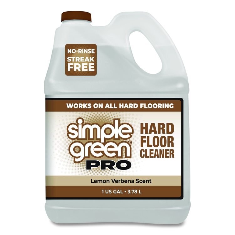 Pro Hard Floor Cleaner, Lemon Verbena Scent, 1 gal Bottle, 4/Carton