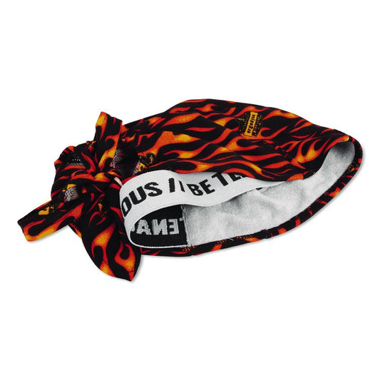 Chill-Its 6615 High-Performance Bandana Doo Rag with Terry Cloth Sweatband, One Size Fits Most, Flames