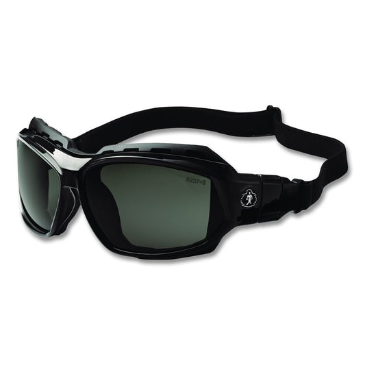Skullerz Loki Safety Glasses/Goggles, Black Full Frame, Smoke Dual Lens