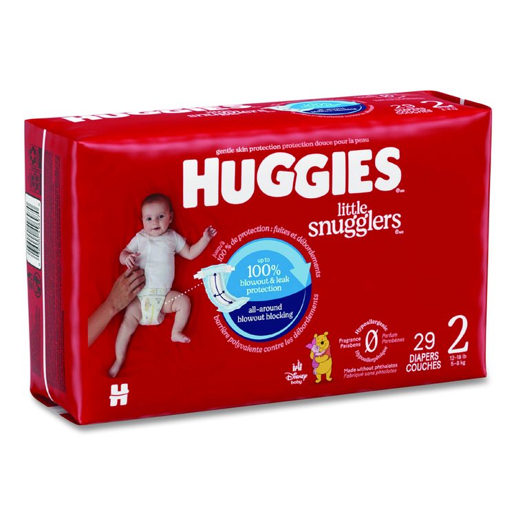 Little Snugglers Baby Diapers, Size 2, 12 lbs to 18 lbs, Disney Design, 29 Diapers/Pack, 4 Packs/Carton