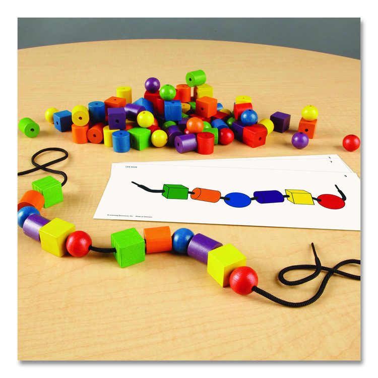 Beads and Pattern Card Set, Grades Pre-K to 2, 130 Pieces