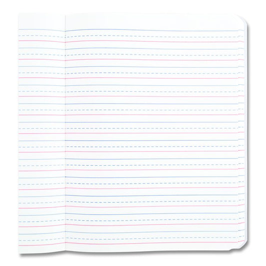 Primary Journal Creative Writing Composition Book, Manuscript Format, Blue/Black/White Cover, (100) 9.75 x 7.5 Sheets