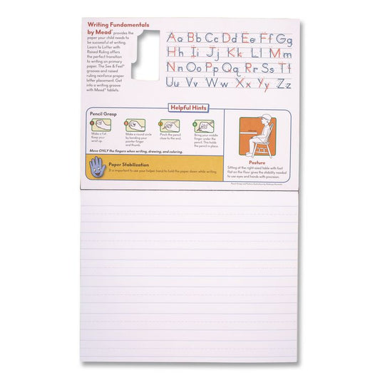 Learn to Letter Primary Journal with Raised Ruling, Manuscript Format, Orange/White/Blue Cover, (40) 10 x 8 Sheets