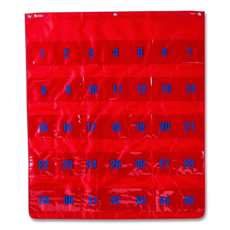Multi-Use Storage Pocket Chart, 35 Pockets, 13 x 18, Red
