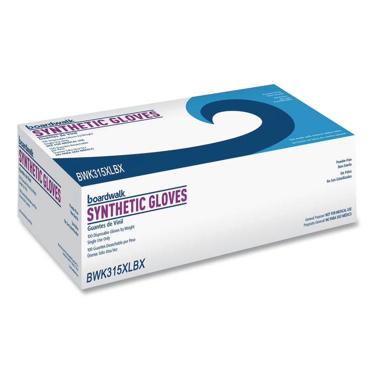 Powder-Free Synthetic Vinyl Gloves, X-Large, 4 mil Thick, 9.5" Long, Cream, 100/Box