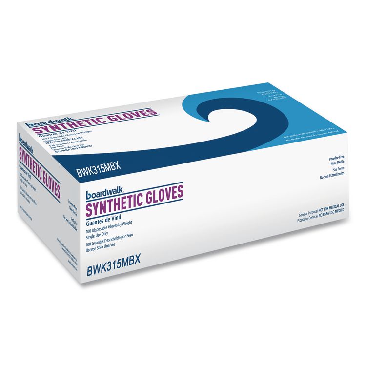 Powder-Free Synthetic Vinyl Gloves, Medium, 4 mil Thick, 9.5" Long, Cream, 100/Box, 10 Boxes/Carton
