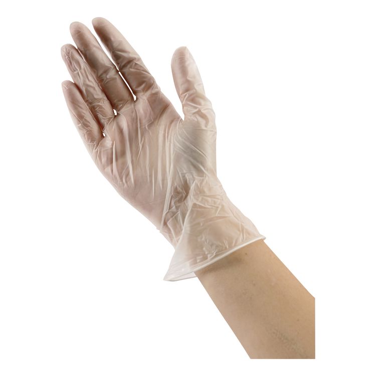 Exam Vinyl Gloves, Powder-Free, Medium, 3.6 mil Thick, 9.5" Long, Clear, 100/Box