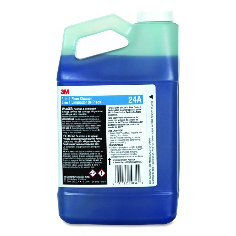 3-in-1 Floor Cleaner Concentrate 24A, Fresh Scent, 0.5 gal Bottle, 4/Carton