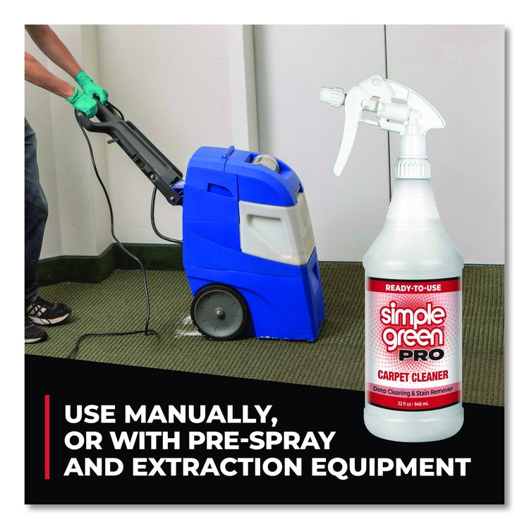 Pro Carpet Cleaner Ready-To-Use, Unscented, 32 oz Spray Bottle, 12/Carton