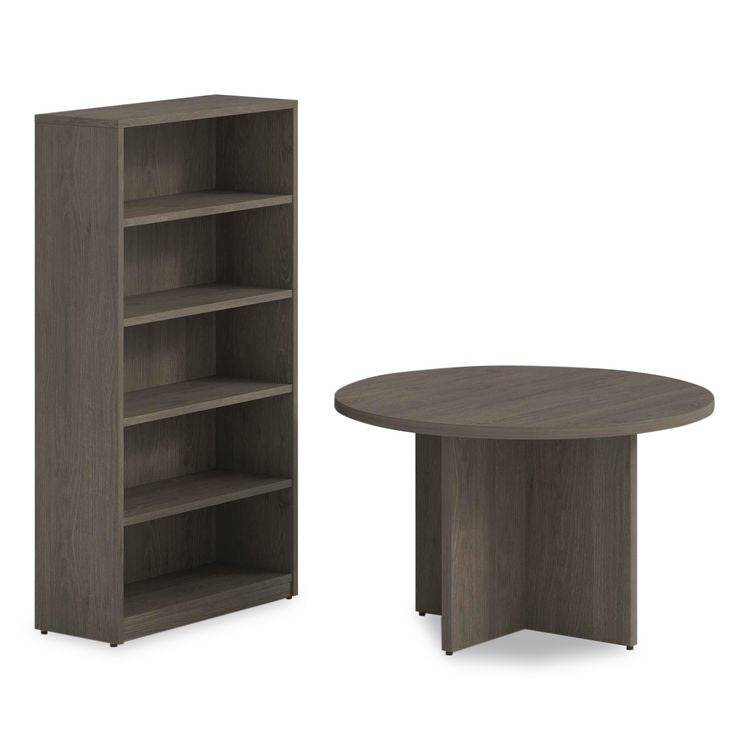Alera Seville Round Conference Table, Round, 48" Diameter, Walnut